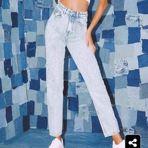 Pretty Little Thing Mom Jean Acid Blue Wash - NWT